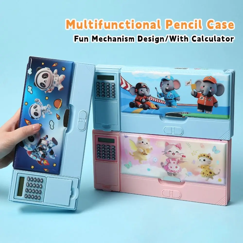 

Multifunctional Multifunctional Pencil Case Fun Mechanism Design With Calculator Pen Box Double Sided Use Large Capacity
