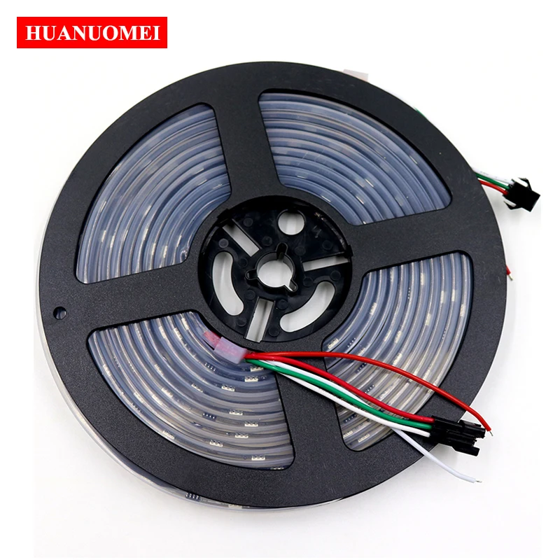 5M 30Pixels/M WS2811 Addressable Digital RGB 5050 SMD Flexible LED Pixel Strip Light TV Black PCB Waterproof Silicon Tube IP67