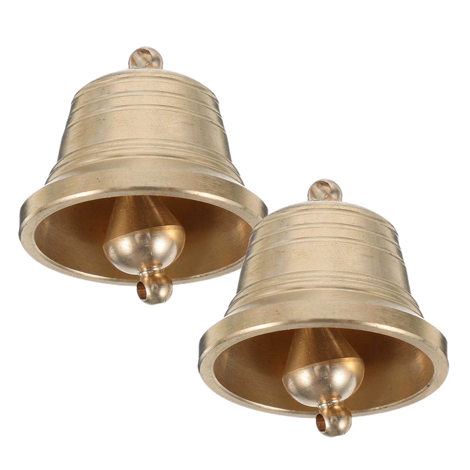 

2pcs Vintage Copper Bells Retro Craft Hanging Wind Chimes Durable Adjustable Diy Decorative Bell Pendant For Home Office Wedding