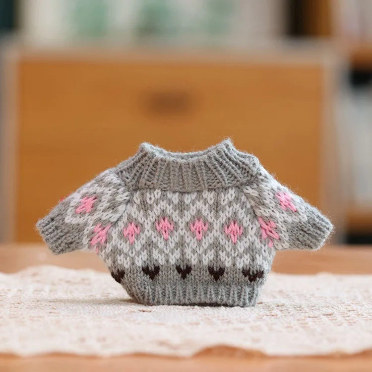 Dolls Accessories 20cm Cotton Doll Clothes Grey Sweater Knit Style Exquisite Beautiful Exclusive Design Brithday Gift for Friend