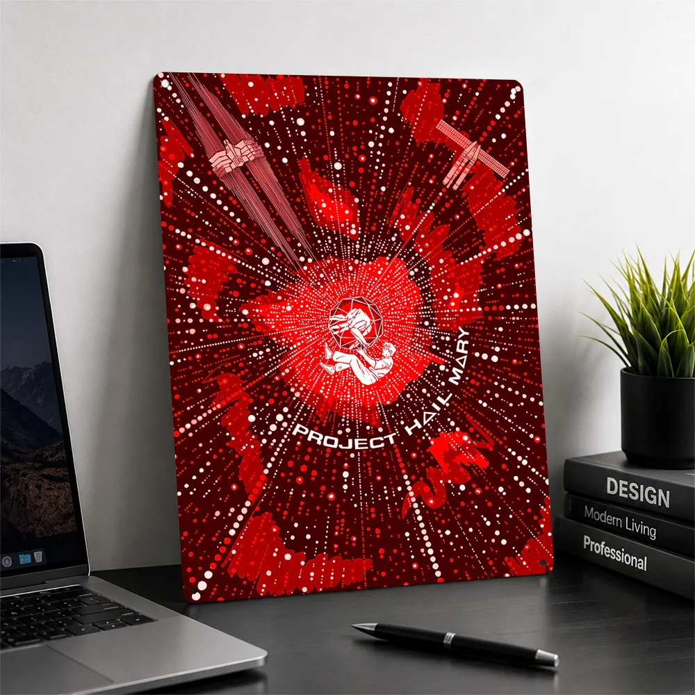 Project Hail Mary Space Art Poster Modern Wall Art Personalized Vintage Metal Sign for Living Room Bedroom Office Unique Gift