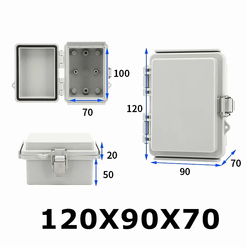 120×90×70mm Grey Color IP67 Weatherproof Dustproof Outdoor Electrical Terminal Block Project Case Indoor Electronic Juction Box