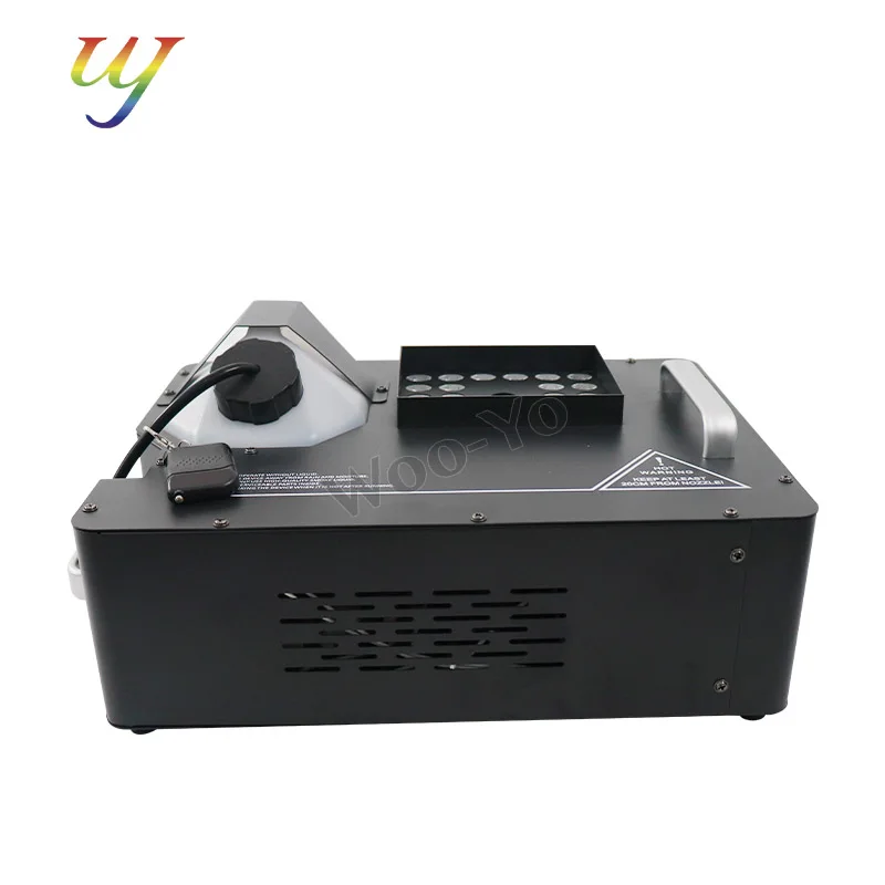 LED 1500 واط آلة الضباب التحكم عن بعد آلة الدخان العمودي مع 24LED RGB ديسكو Dj ضوء المرحلة لحفل الزفاف النادي الليلي #1