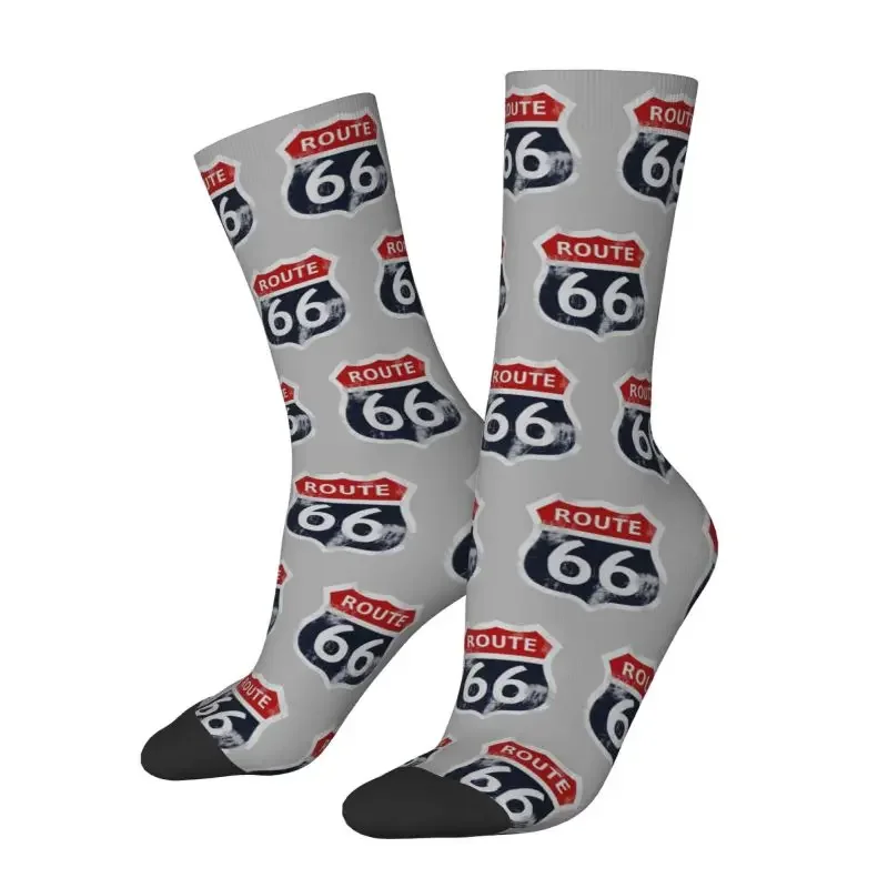 Cool Men's California Sign USA Route 66 Dress Sock Unisex Comfortable Breathable Funny Crew Socks