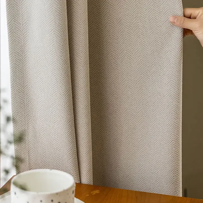 

Classic solid color light luxury Curtains for Bedroom 1PC Light French Corrugated Curtains for Living Room Finished Window