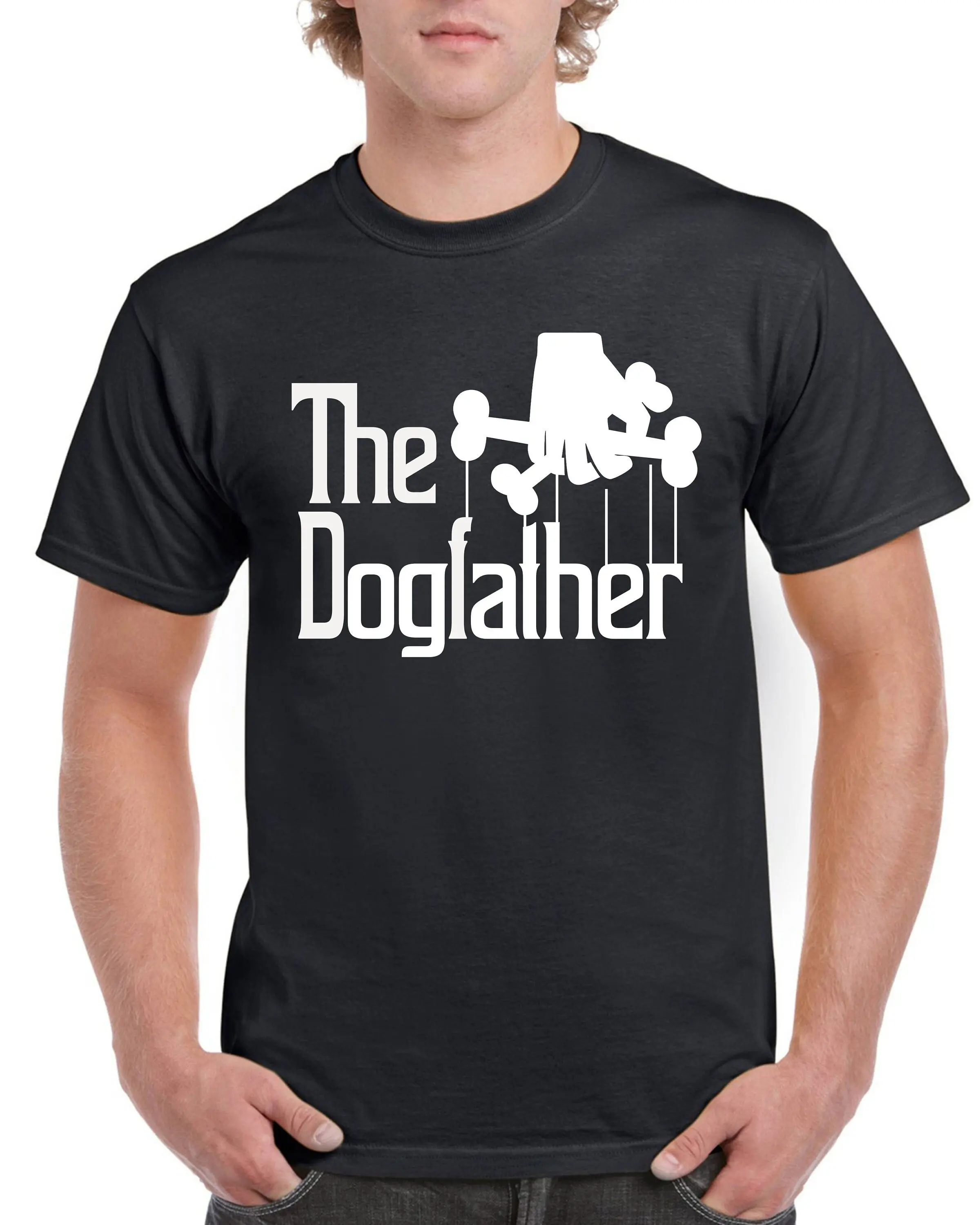 Dog T Shirt For Dad Dogfather Cotton Doggy Mans Best Friend Xmas Christmas Birthday s Men