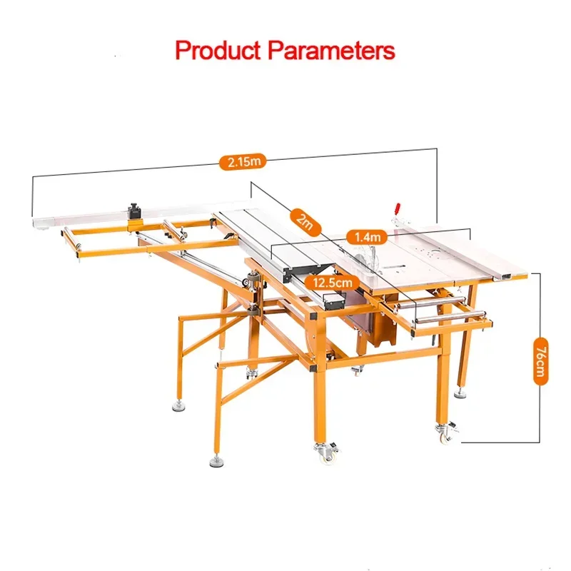 Woodworking Table Saw Multi-function Rocker Precision Portable Silent Dust-free Panel Saw Portable Sawmill Table Saw