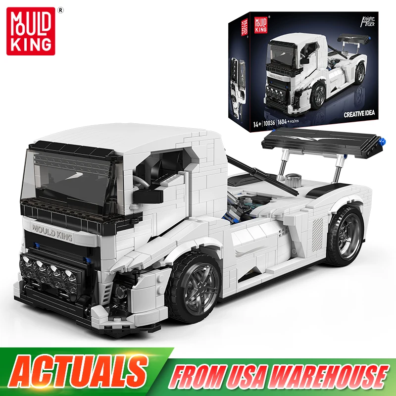 

Mold King 10036, технический автомобиль, игрушки MOC, белый рыцарь, грузовик, строительный блок, сборка модели автомобиля, набор кирпичей, детский рождественский подарок