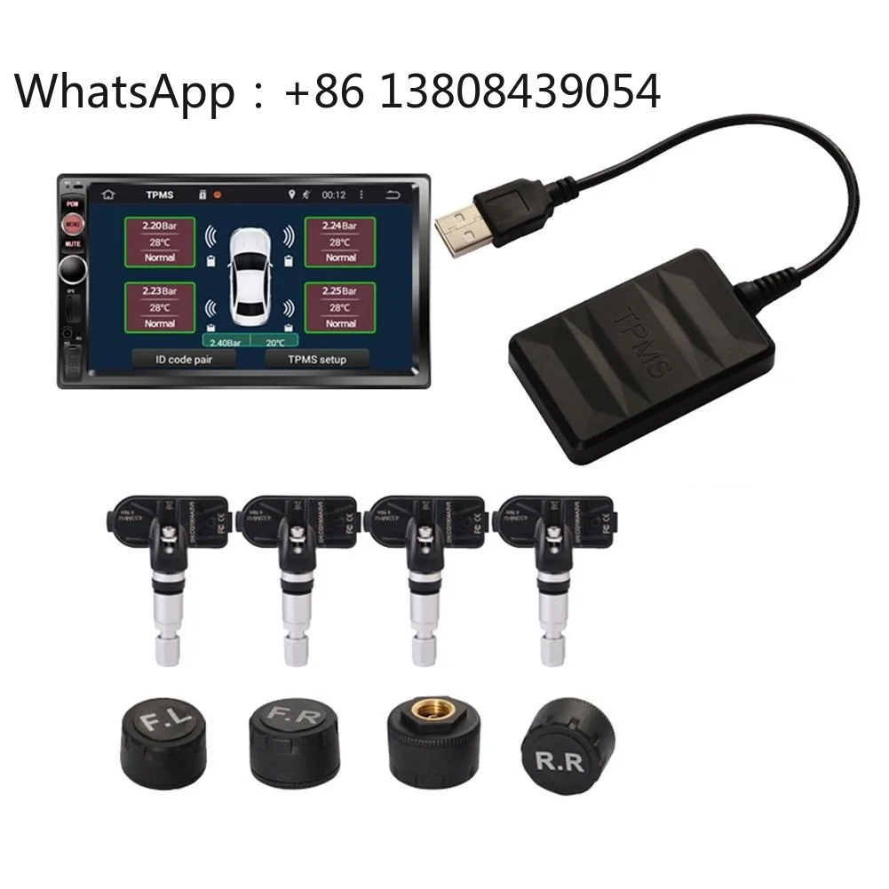 

Система контроля давления в шинах Android TPMS для автомобильных радиоприемников и DVD-плееров, внутренние и внешние датчики, USB TPMS