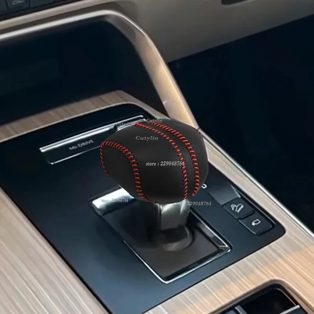 For Mazda CX-60 CX60 2022-2024 For CX90 CX80 2024 2025 Car Leather Head Knob Gear Shift Collars Handbrake Grip Cover Accessories