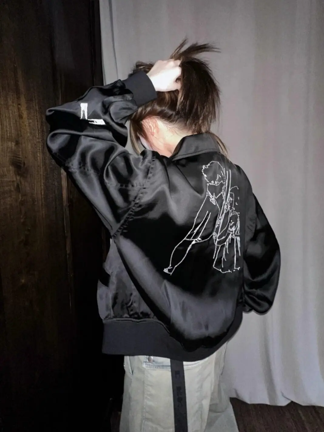 ER/D American embroidered lapel short wide loose jacket