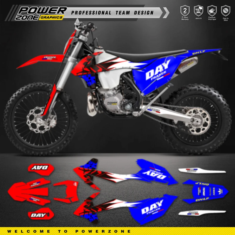 PowerZone Motorcycle Graphics Backgrounds Decals Stickers Kit For KTM SX SXF MX 16-18  EXC XCW Enduro 17-19 125 to 500cc 02