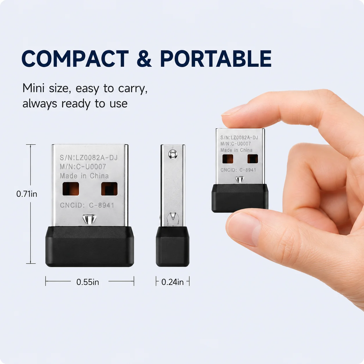 USB Receiver Replacement for Logitech MK220 MK235 MK240 Nano MK260 MK270 MK275 MK345 Wireless Mouse Keyboard Combo Accessories