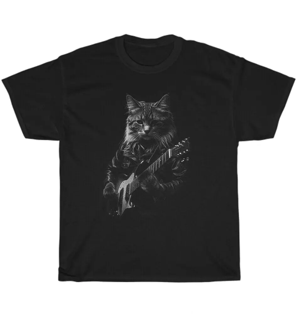 

Funny Guitar Cat Rock Cat Playing Guitar Music Pet Lover T-Shirt Unisex Tee Gift