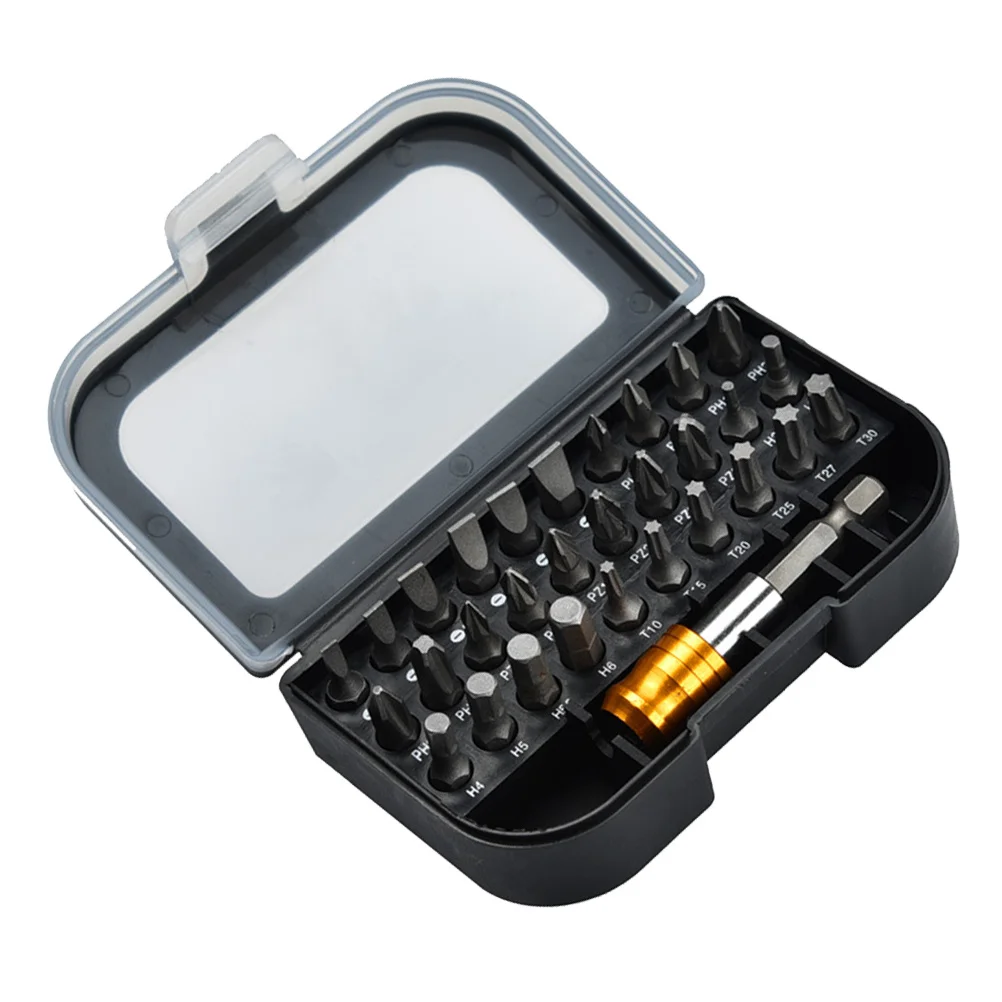 

31pcs Screwdriver Bit Set Alloy Steel Precision Tools Repair Kit Slotted Hex Security Bits Carrying Case