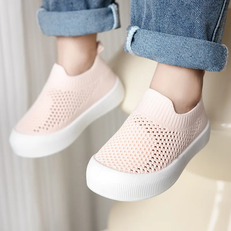 1pc Casual Low Top Slip On Woven Shoes For Baby Girls, Breathable Lightweight Walking Shoes For All Seasons