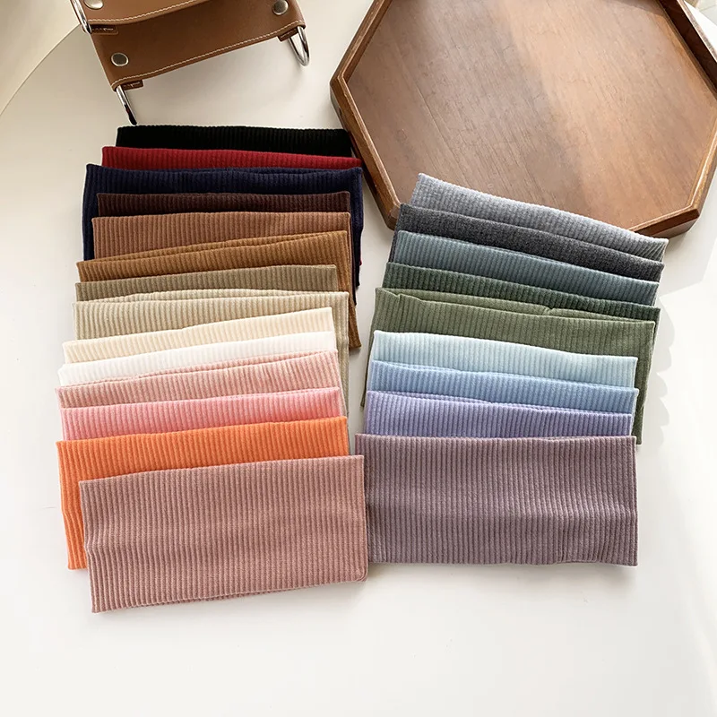 

Autumn and Winter Wide Edge Elastic Women Hairband Makeup Wash Face Headband Sports Knitted Headpiece Headband