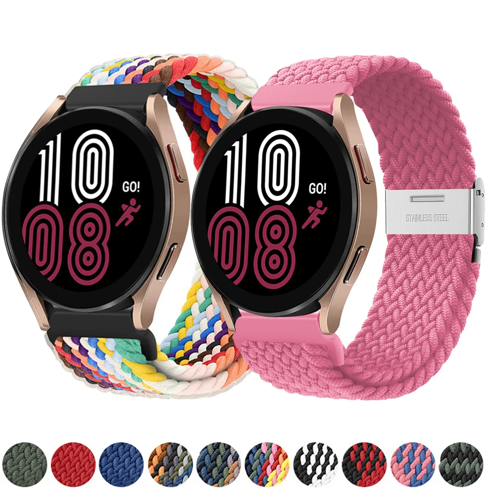 

20/22mm Band for Samsung Galaxy Watch 4/Classic/46mm/42mm/active 2 Gear s3 braided Elastic bracelet Huawei GT/2/GT2/3 Pro strap