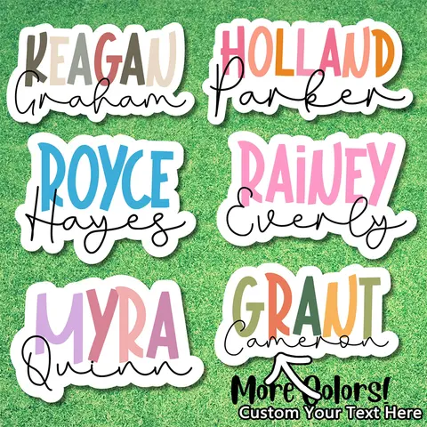 Pegatinas personalizadas con nombre y apellido, pegatinas de vinilo personalizadas, pegatinas personalizadas con nombre completo, pegatinas personalizadas de colores.