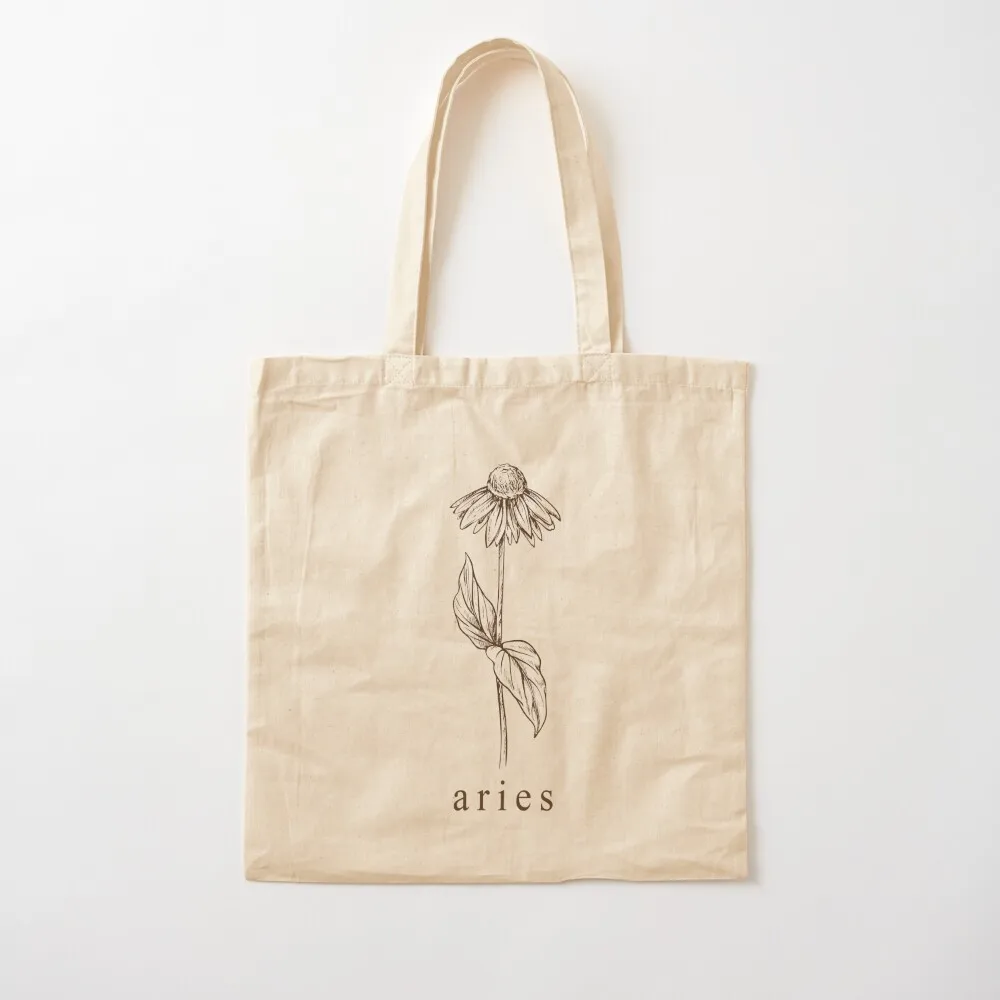 Aries Botanical Zodiac Tote Bag Canvas bag Handbags women eco bag folding large size bags Canvas Tote