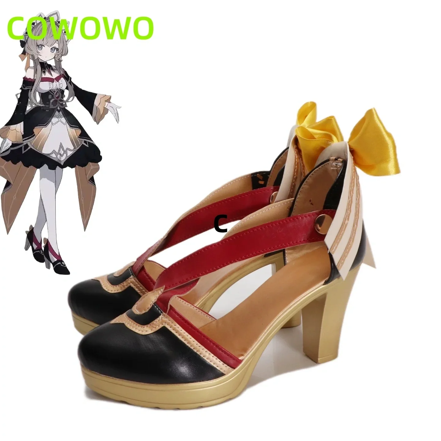 

COWOWO Game Genshin Impact Sandrone Shoes Cosplay Marionette High Heels Sandals Hallowmas Customization Man Women