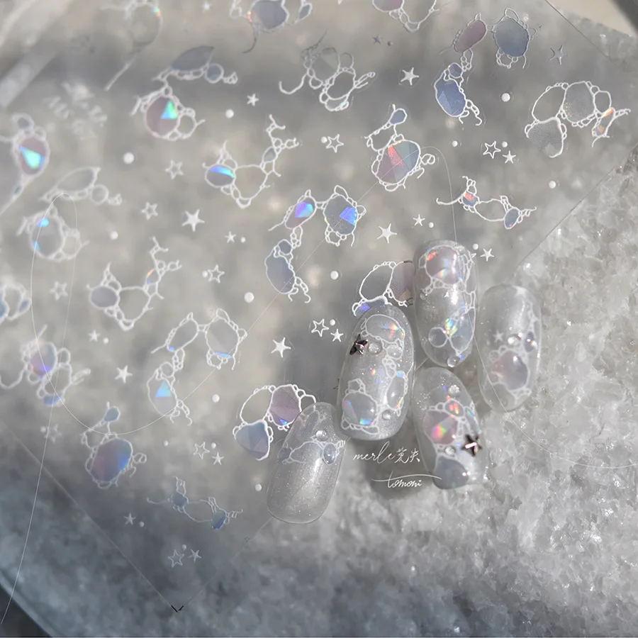 1pc 5D Shell Licht Gelee Seestern Blase Nagel Aufkleber Sommer Strand Ozean Wasser Wellen Nagel Aufkleber DIY Maniküre Design abziehbilder *