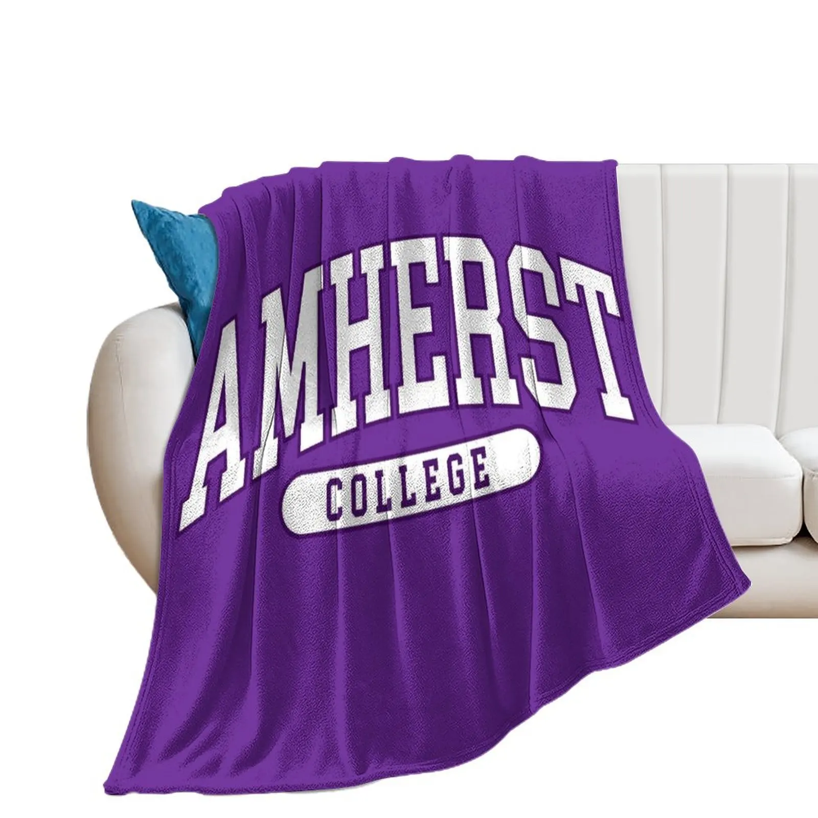 

amherst - college font curved Throw Blanket Heavy Blankets For Sofas Cute Plaid Blankets