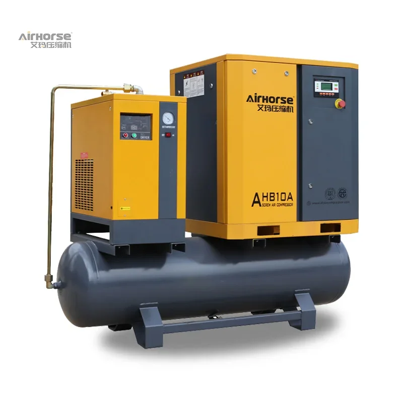 

Low noise manufacturer 10HP 7.5kw industrial compressor rotary Screw air compressor with dry 500ml single phase