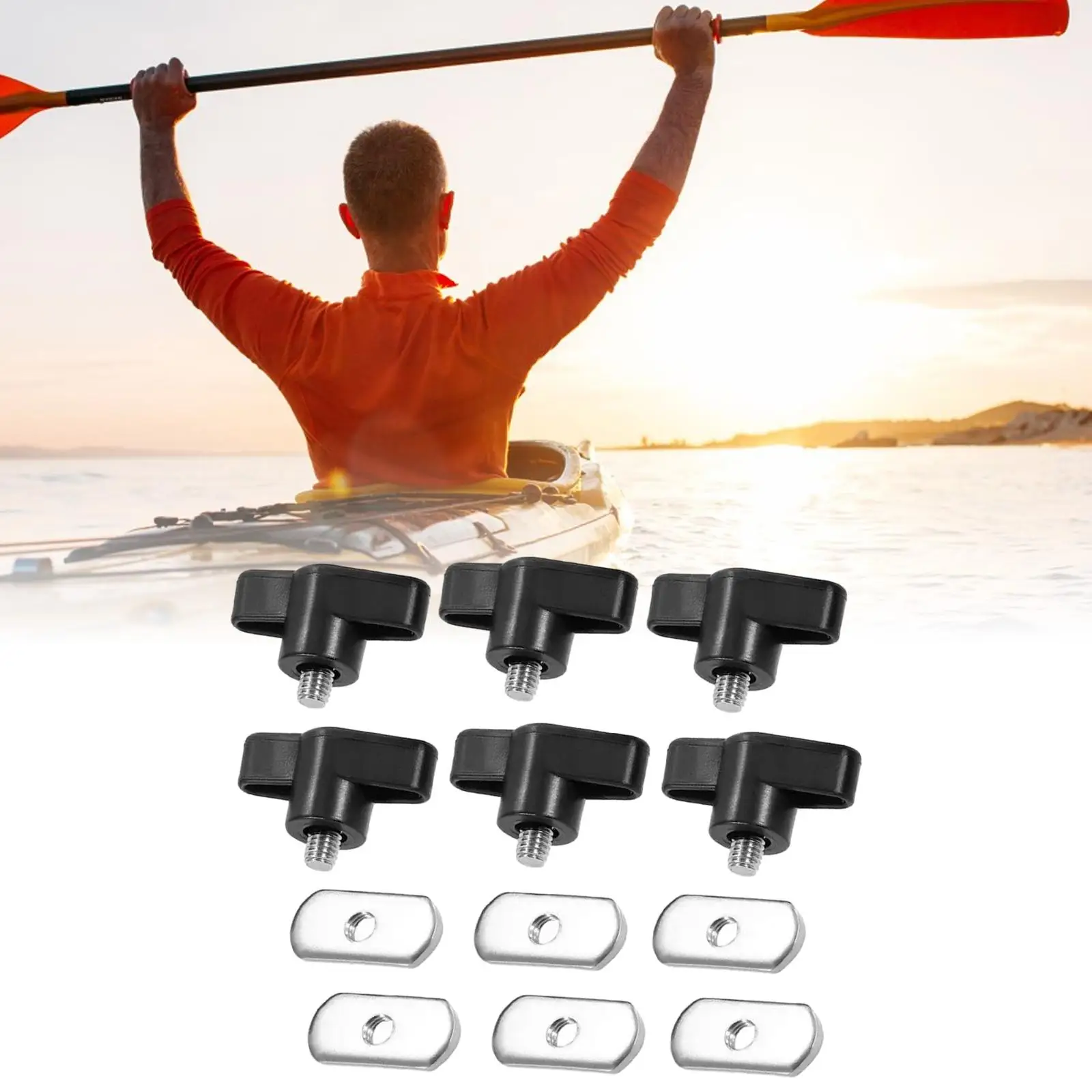 مجموعة مسامير كاياك ABS البلاستيك المسار المكسرات تصاعد الأجهزة لقضبان القوارب الزورق دواسة كاياك أجزاء