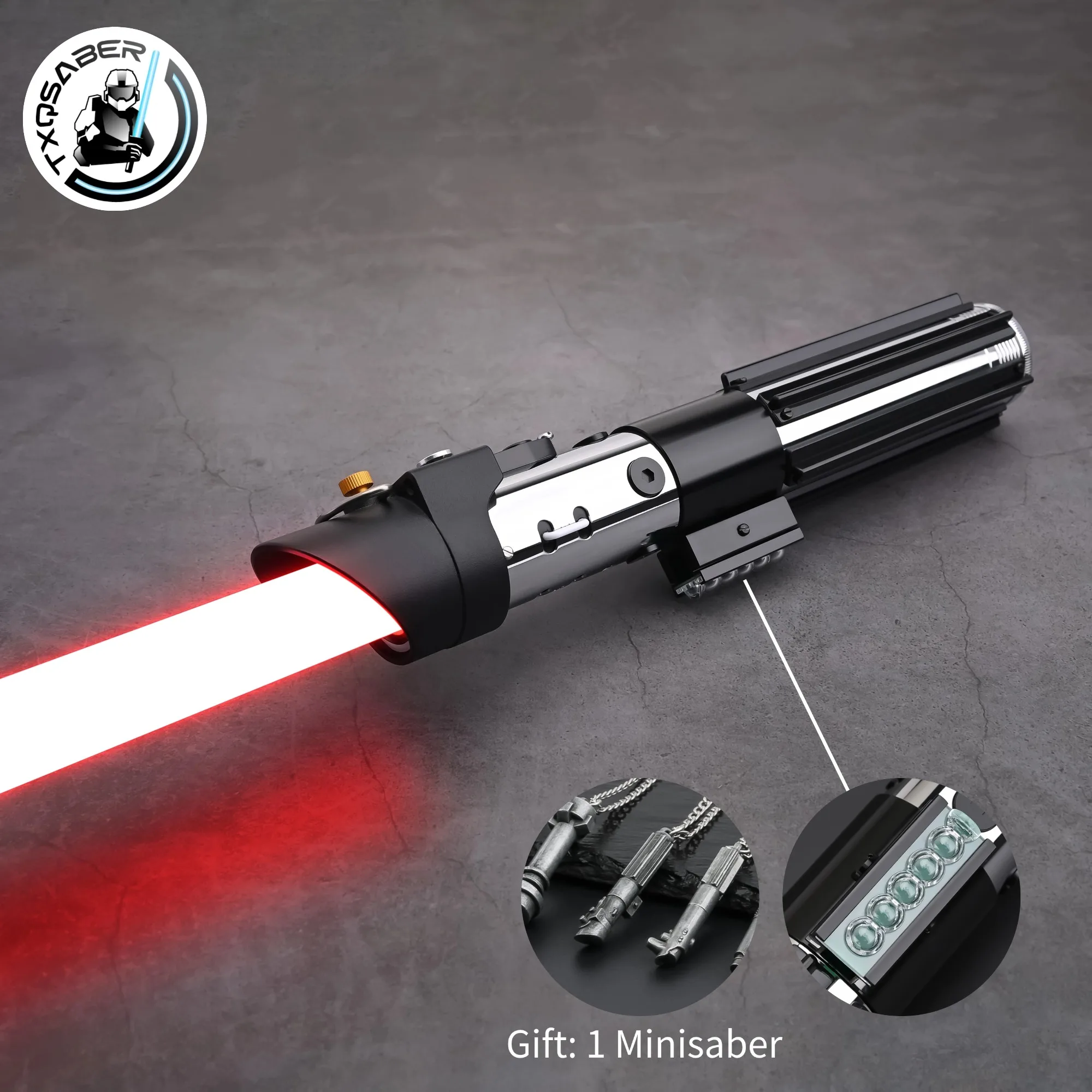 

TXQ Darth Vader ROTJ Christmas COMBAT Smooth Swing Metal Lightsaber Saber Force Heavy Dueling Skywalke Gift Fonts Laser Sword