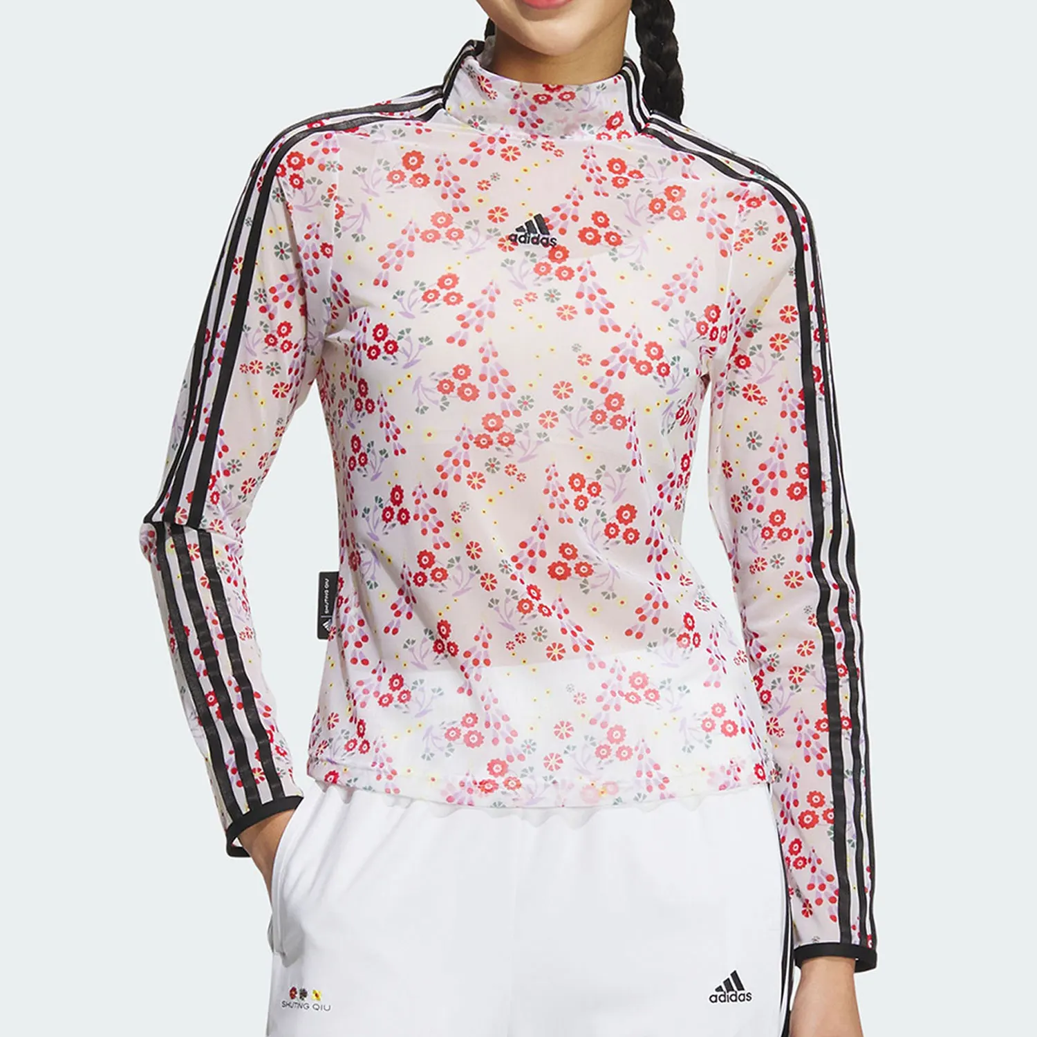 

Adidas genuine New Women's Sporty Breathable Stand Collar Casual Long Sleeve T-Shirt IM8443