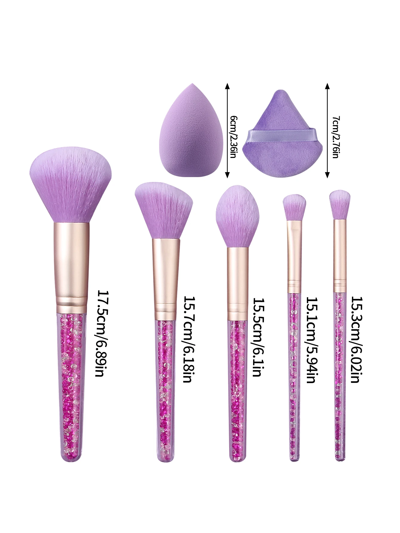 9本の繊細で柔らかいメイクブラシセット＆高弾性、水膨張メイクスポンジエッグ、三角パウダーパフ