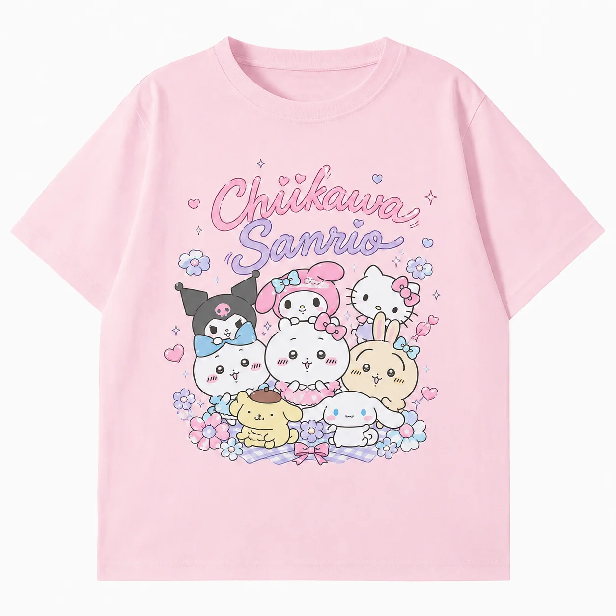 2026 CHIIKAWA Sommer Eltern-Kind Reines Baumwoll-T-Shirt Bequem Atmungsaktiv Hochwertig Ins Y2k Herren-T-Shirts – Detail 7