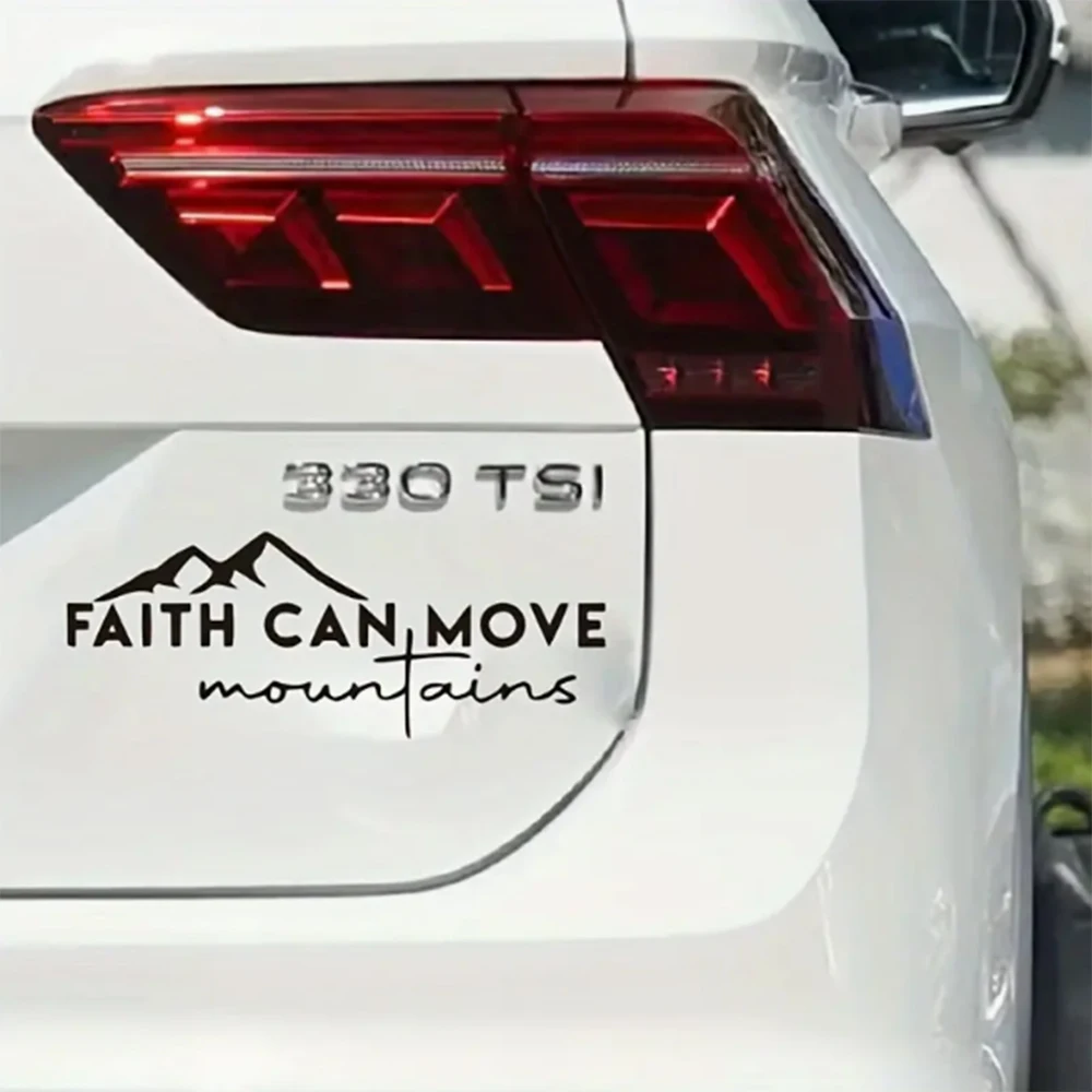 Faith Can Move Mountains calcomanía de vinilo para coche, camión, pared, portátil, 8,0 pulgadas X 3,0 pulgadas, parachoques de carrocería, engranaje trasero, pegatina de vidrio