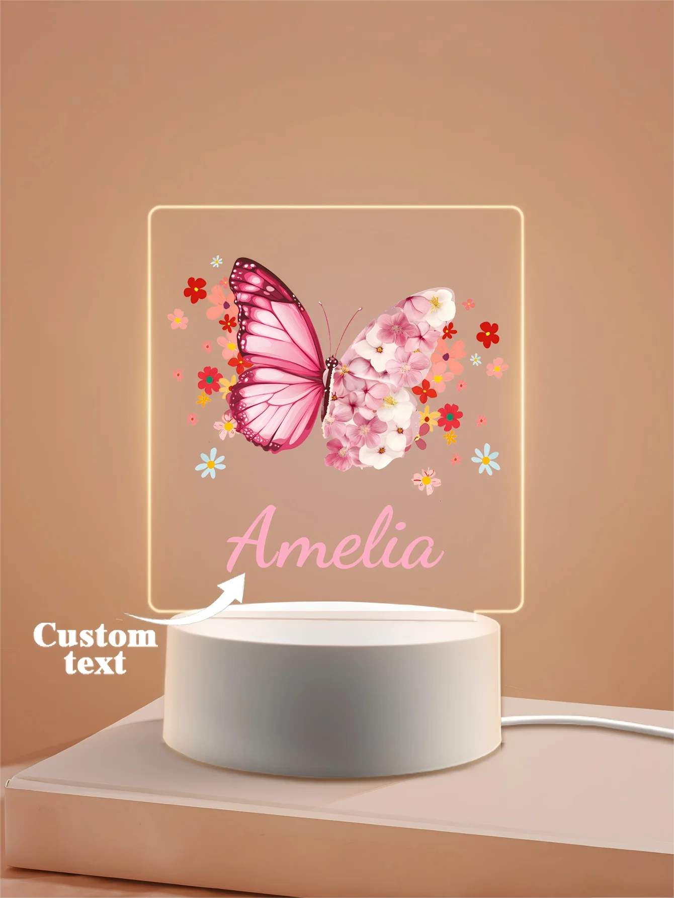 3D Led Night Light with Warm Light, Birthday Gift, Decorative Table Lamp, Valentine's Day Decoration, Stylish, Cute, Colorful Customization, Personalized, Unique Ideal Gift for Her, Friends, Son, Daughter, School Students, Workers, Kids, Anniversary, Valentine's Day, Mother's Day, Birthday, Children's Day, Father's Day, Graduation, Wedding