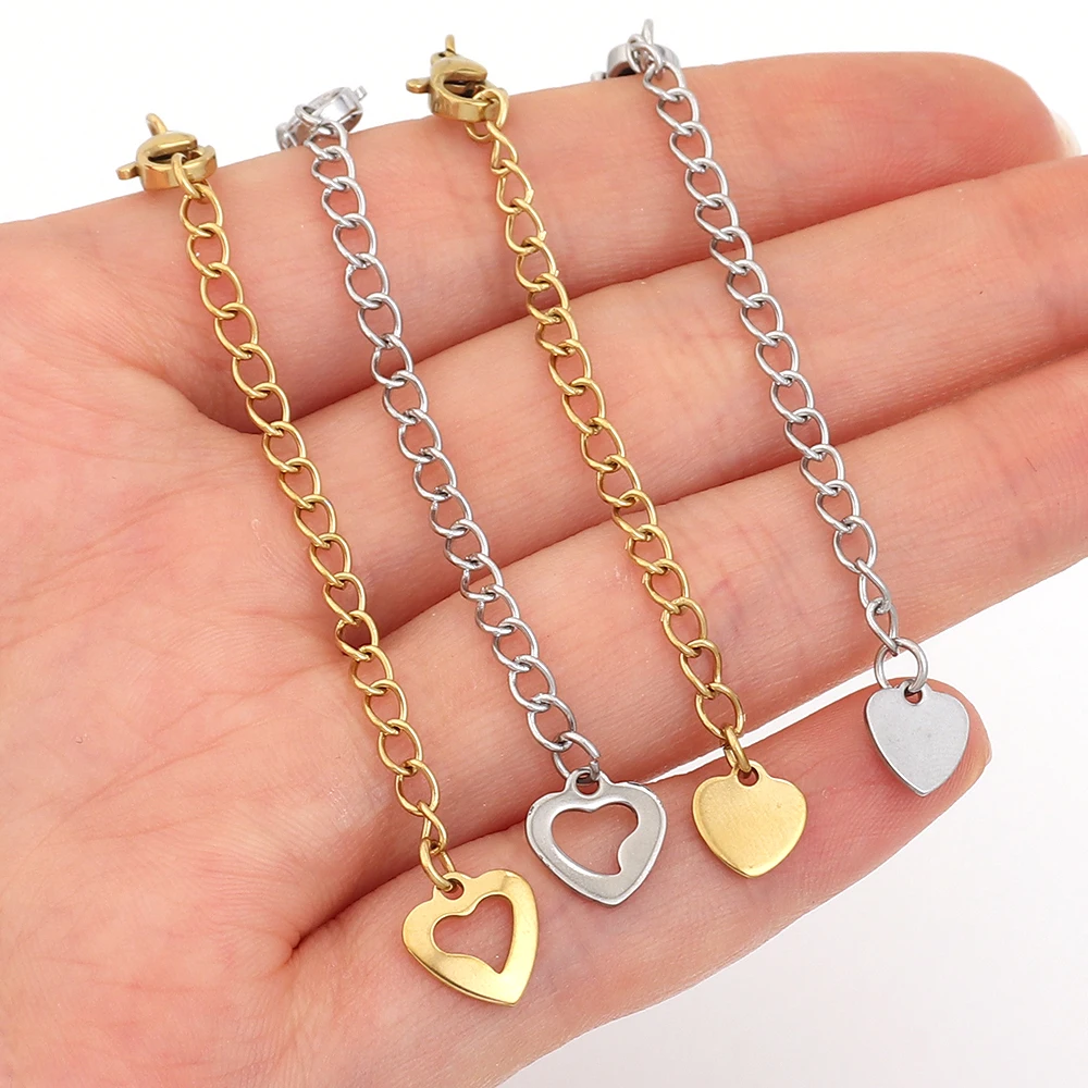 5–10 Stück Edelstahl-Verlängerungsketten mit Karabinerverschlüssen, Schwanzketten-Verbinder für die Schmuckherstellung, DIY-Armbänder, Halsketten – Detail 5