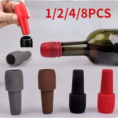 Reusable Silicone Leak Proof Wine Stopper Champagne Whiskey Bottle Sealer Cap Cork Plug Cover Bar Bartender Accessories