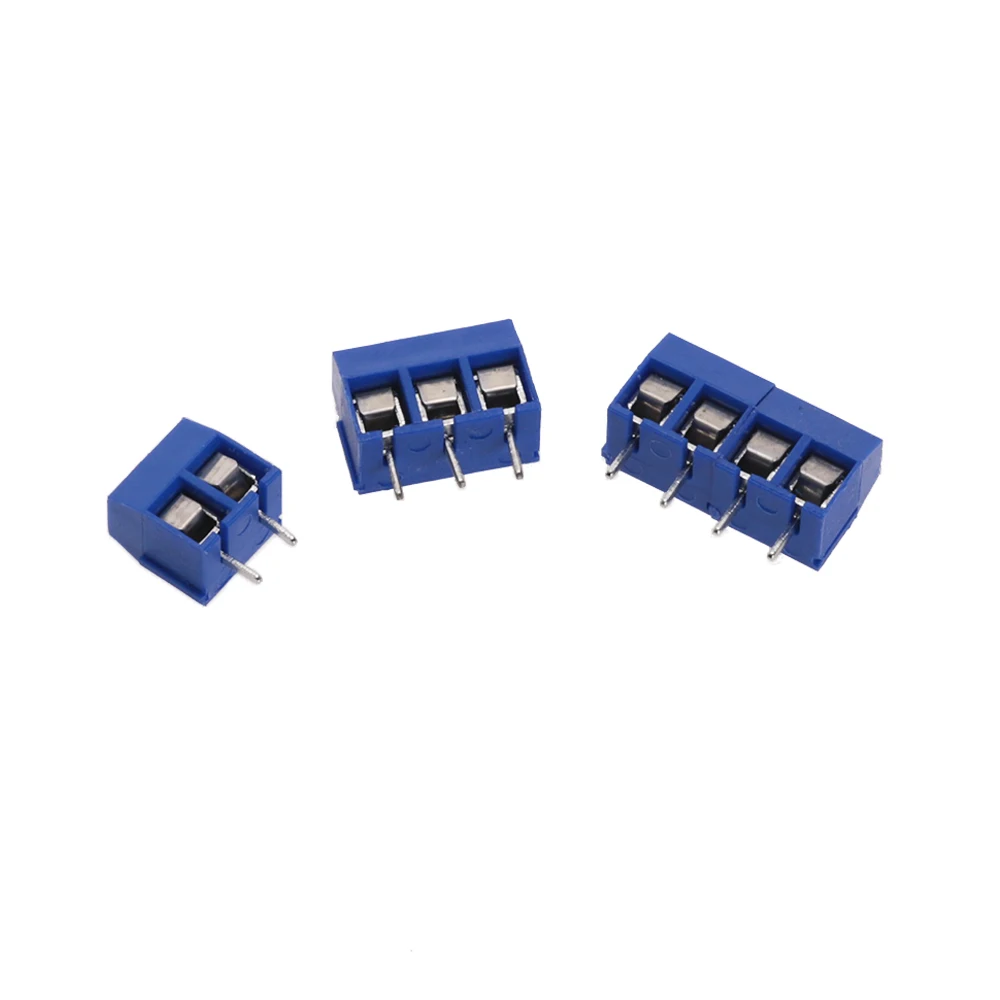 10 개/몫 KF301-5.0-2P KF301-3P KF301-4P 피치 5.0mm 스트레이트 핀 2P 3P 4P 나사 PCB 터미널 블록 커넥터 블루