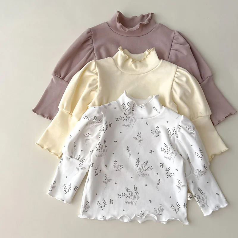 

Toddler Baby Girl T-shirt Long Sleeve Cotton Floral Print Children Tops Korean Style Autumn Spring Infant Baby Girls T-shirt