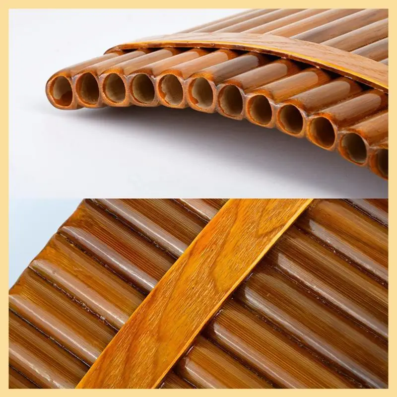 Natural Bamboo Flute,Pan Flute Wind Instrument,Handmade Pan Flute,15 Tones In G Major,Left Hand Model Easy Install