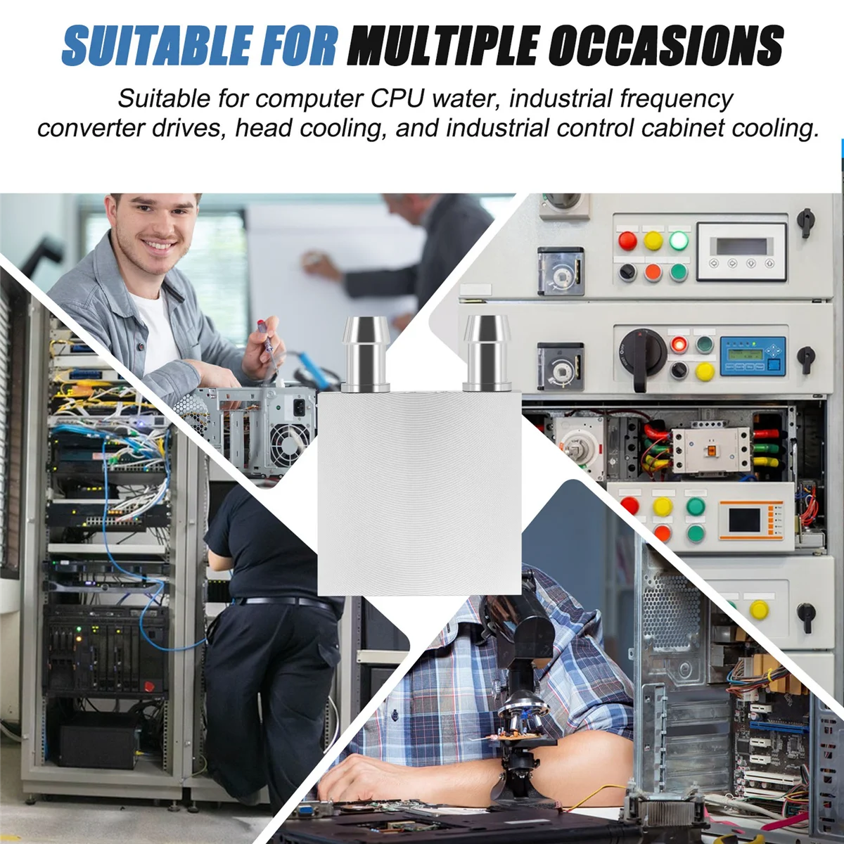 MDAQZ Алюминиевый блок водяного охлаждения 40X40X12 мм Кулер для радиатора процессора компьютера MDAQZ Алюминиевый блок водяного охлаждения 40X40X12 мм Кулер для радиатора процессора компьютера