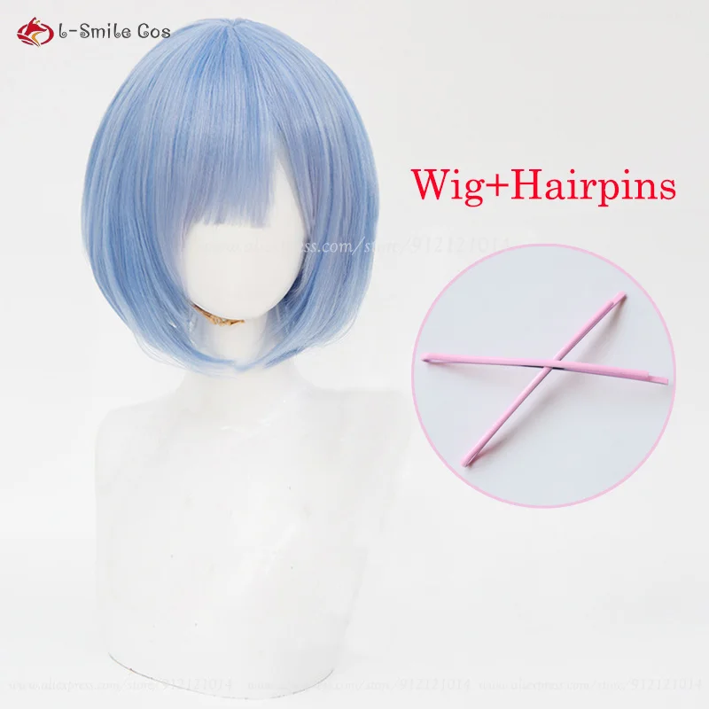 Rem ramアニメコスプレウィッグ、耐熱性、合成毛、ハロウィッグ