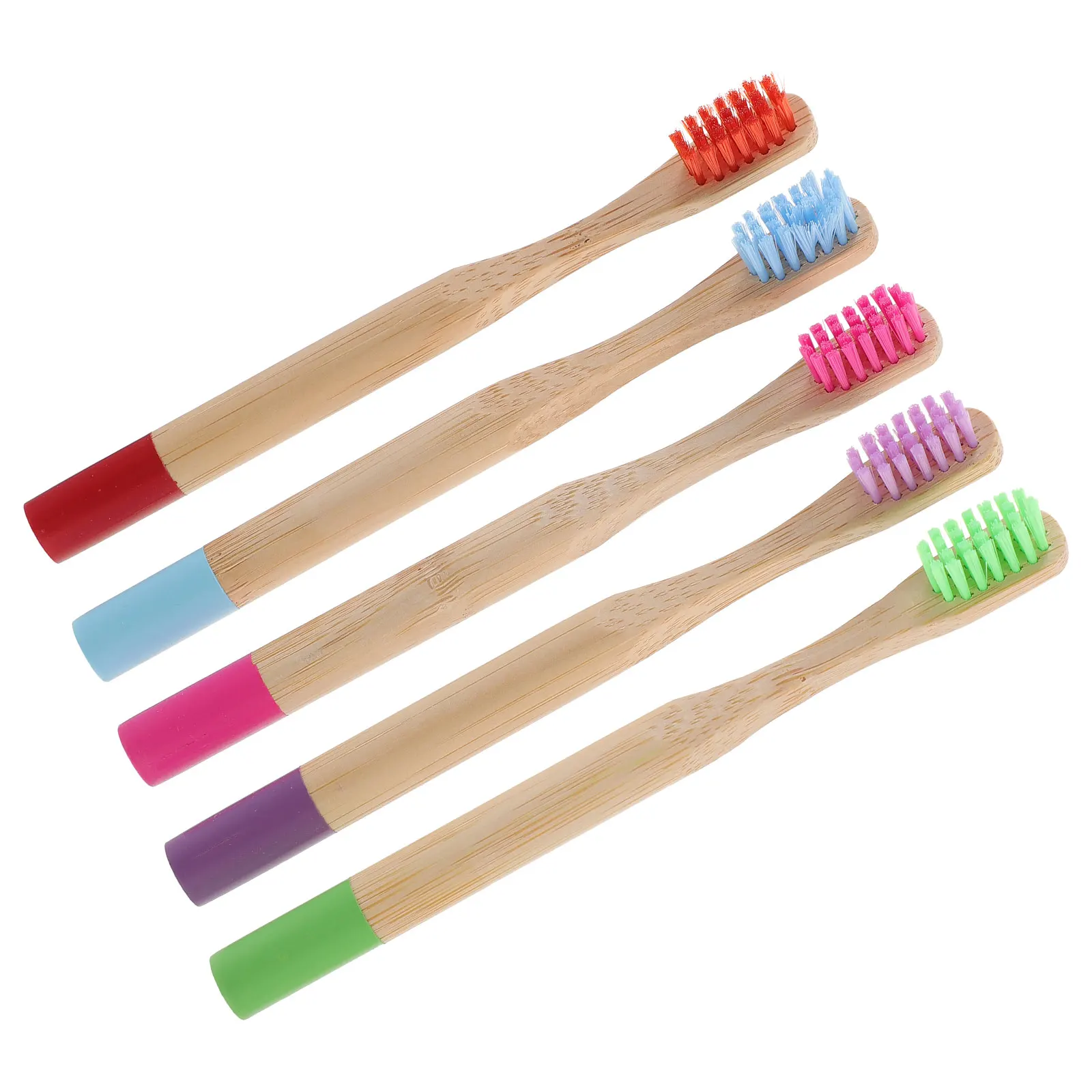 5 قطعة مجموعة فرشاة أسنان فحم الخيزران للأطفال شعيرات مرنة ناعمة مقبض مريح مقاوم للاهتراء محمول للأطفال #5