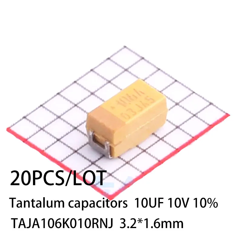 

20PCS/LOT TAJA106K010RNJ Tantalum capacitors 3.2*1.6mm 10UF 10V 10% New and Original