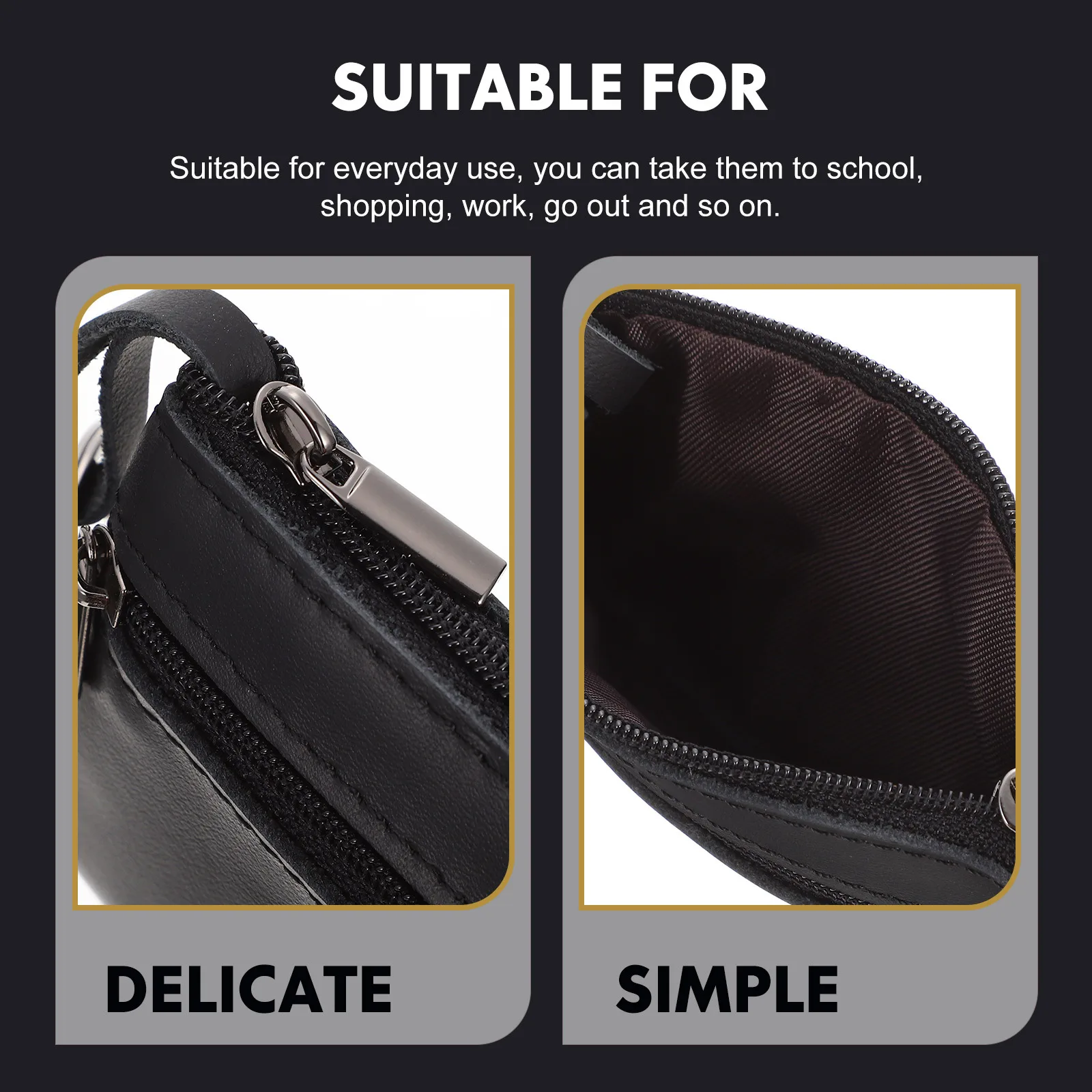 

Coin Purse Small Zipper Wallet Short Change Purse Keychain Design Palm Size Coin Pouch for Daily Use Shopping