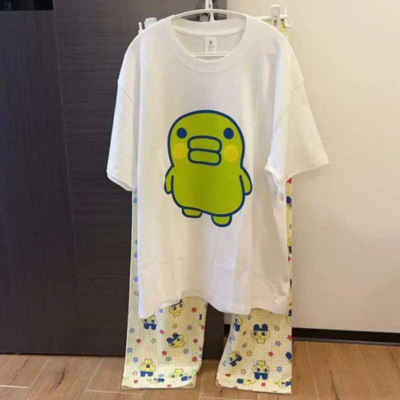Women's Cotton Pajamas Set Kuchipatchi Summer Cute Tamagotchi Cartoon Short Sleeve Shorts Thin Soft Loungewear Girl Clothes Gift