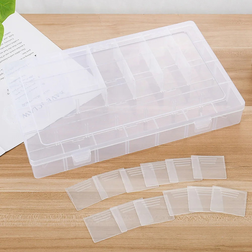 1Pc 28 Compartment Slot Transparent Storage Box Hardware Parts Organizer Ornaments Storage Box Tool Organizer Desktop Organizer