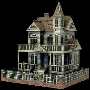 Horror mistério casa assombrada edifício halloween 3d modelo de papel sólido diy artesanato brinquedo