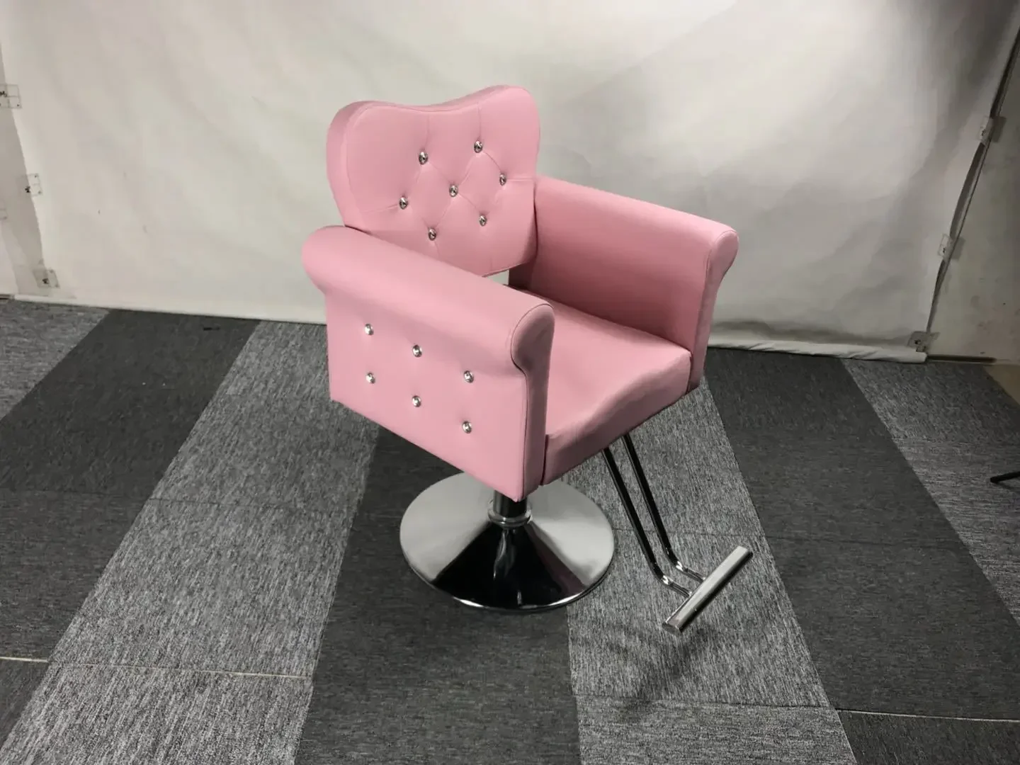 Women Beauty Pedicure Hair Salon Foot Spa Pink Portable Barber Chair