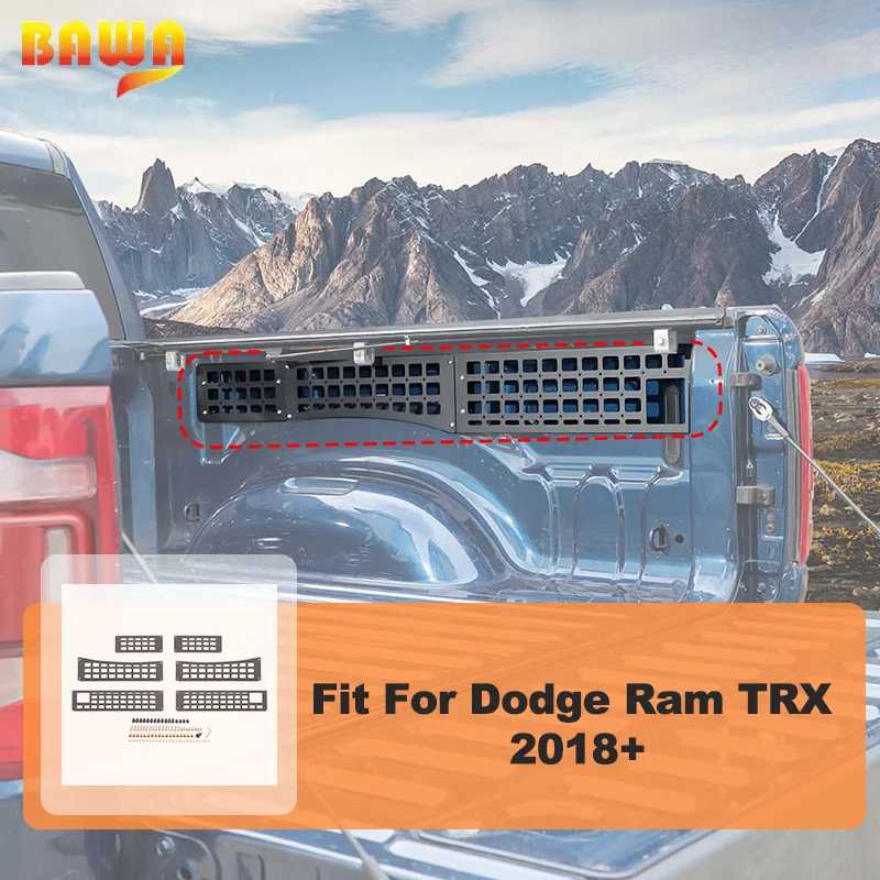 باوا سيارة الباب الخلفي توسيع الرف شبكة لوحة الرف ل دودج رام TRX 2018 2019 2020 2021 2022 2023 2024 2025 اكسسوارات